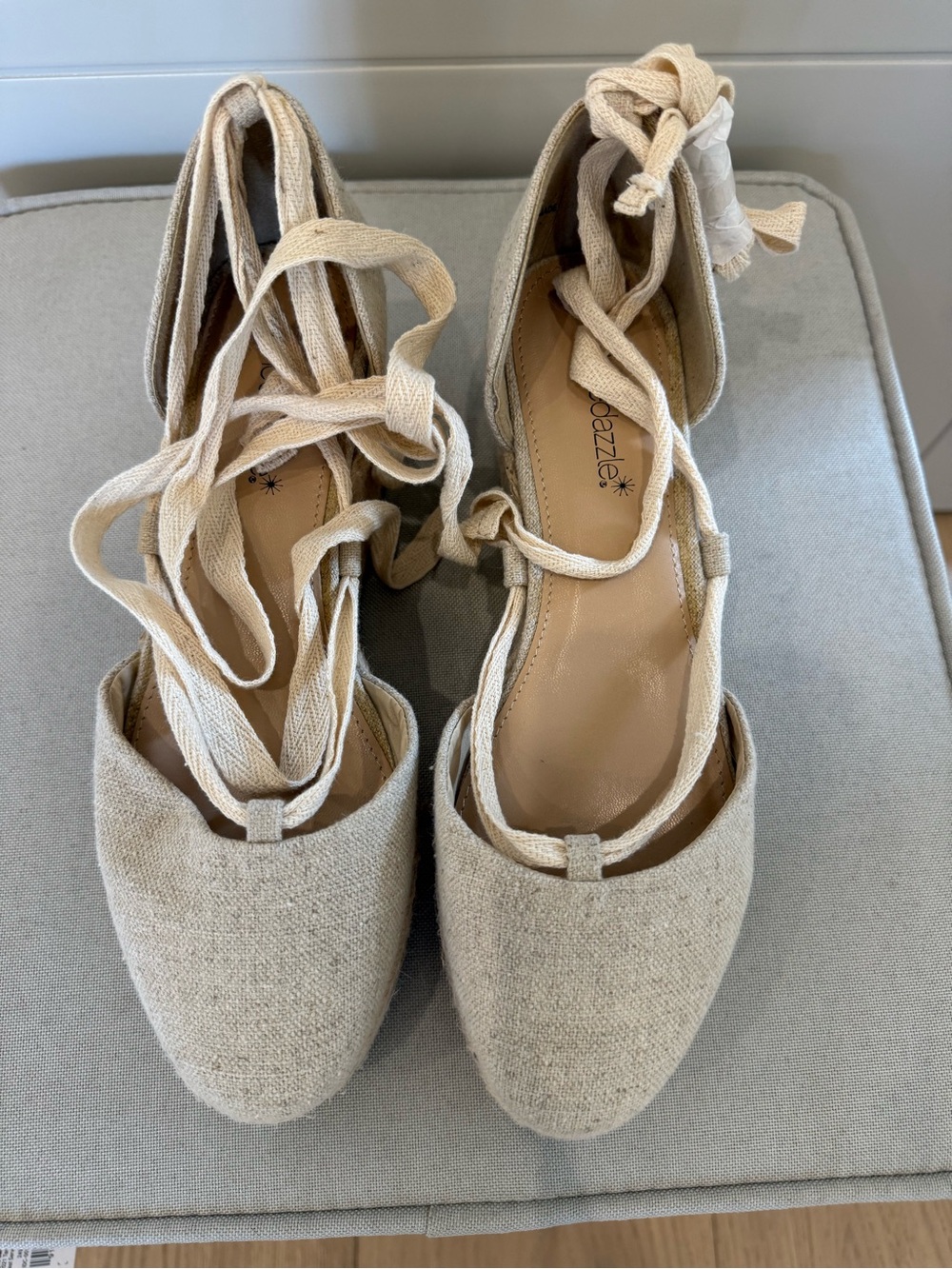 Never worn espardille platform sandal